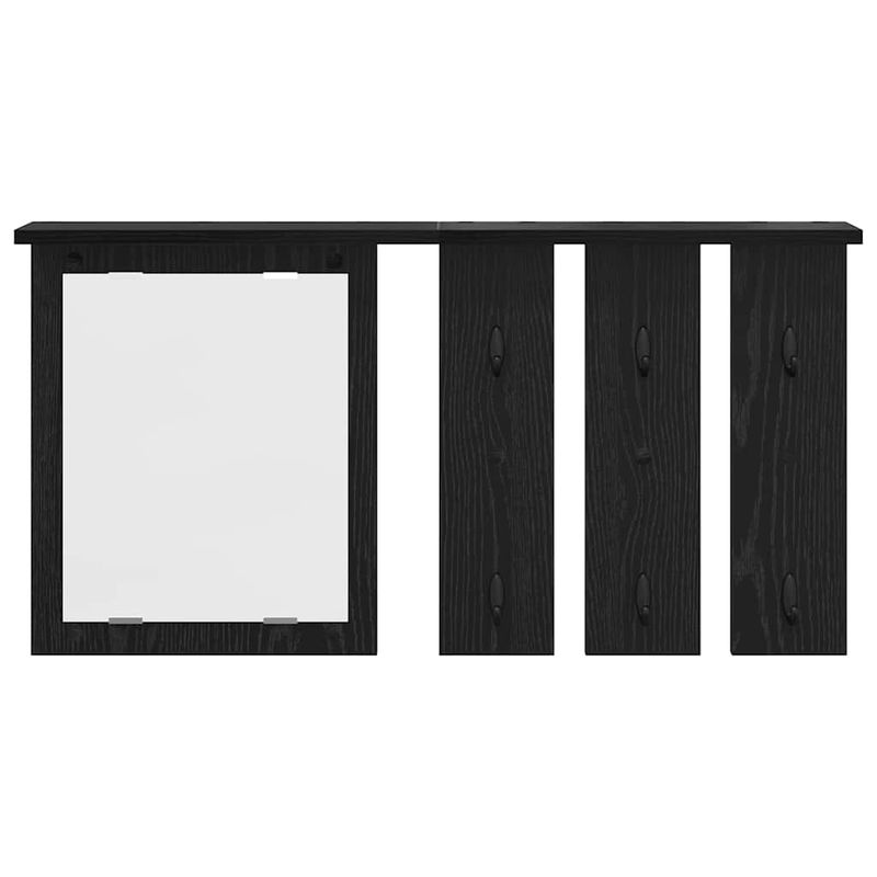 Casa si Gradina - Mobilier - Biblioteci si rafturi - Rafturi - Racator de paltoane montat pe perete cu raft Pe perete cu oglinda Stejar negru - Infinity.ro