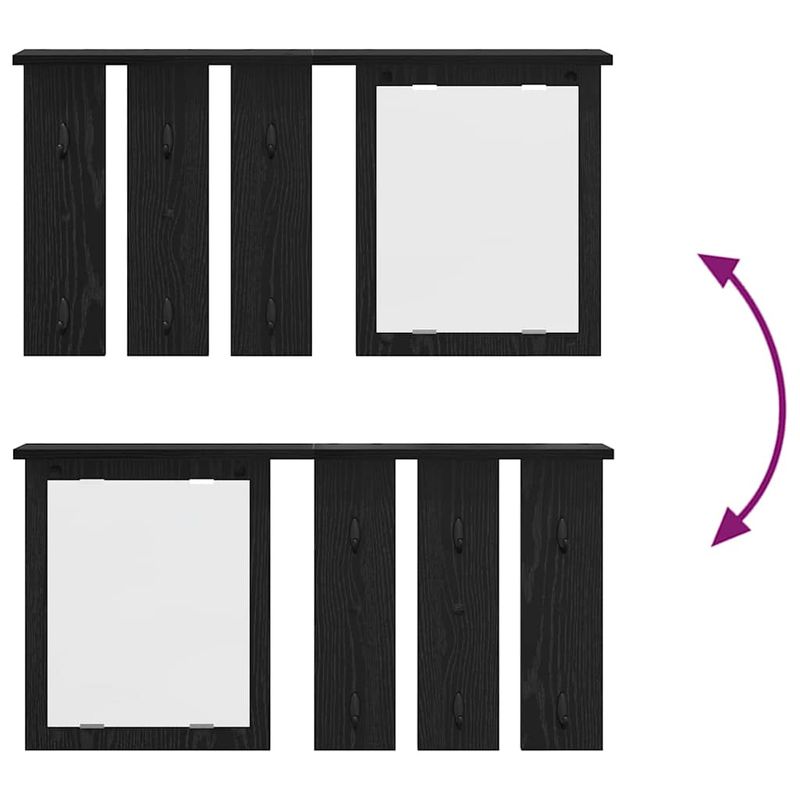 Casa si Gradina - Mobilier - Biblioteci si rafturi - Rafturi - Racator de paltoane montat pe perete cu raft Pe perete cu oglinda Stejar negru - Infinity.ro