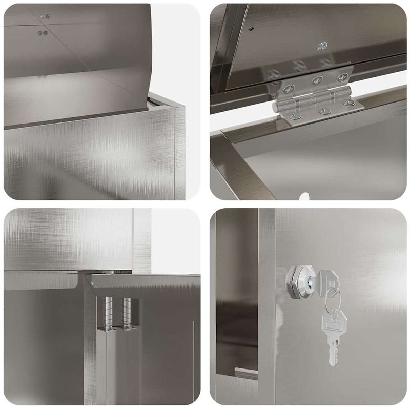 Casa si Gradina - Constructii - Depozitare, transport si protectie - Cutii postale - Cutie pentru colet Negru 44 x 35 x 59 cm Otel inoxidabil - Infinity.ro