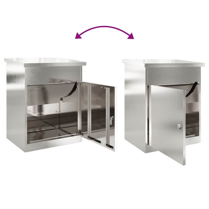 Casa si Gradina - Constructii - Depozitare, transport si protectie - Cutii postale - Cutie pentru colet Negru 44 x 35 x 59 cm Otel inoxidabil - Infinity.ro