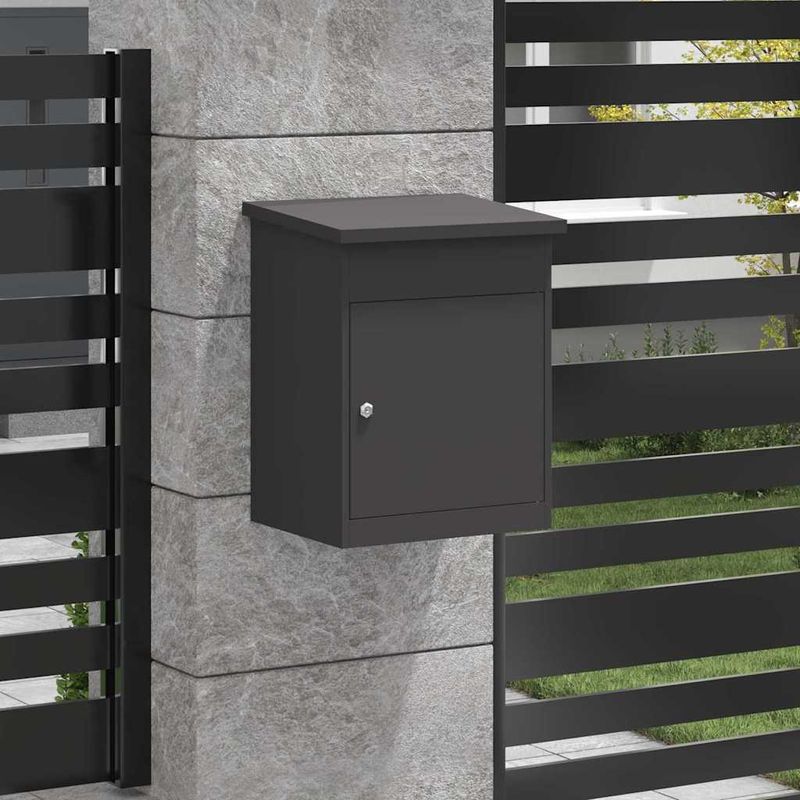 Casa si Gradina - Constructii - Depozitare, transport si protectie - Cutii postale - Cutie pentru colet Negru 44 x 35 x 59 cm Otel - Infinity.ro