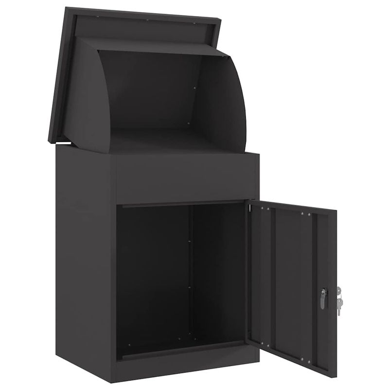 Casa si Gradina - Constructii - Depozitare, transport si protectie - Cutii postale - Cutie pentru colet Negru 44 x 35 x 59 cm Otel - Infinity.ro