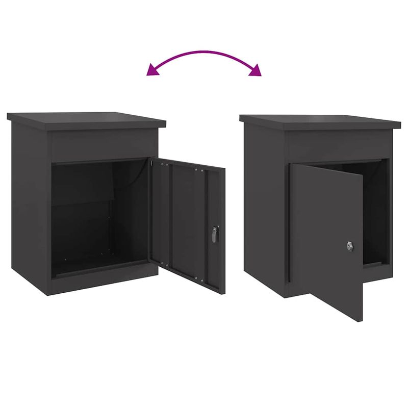 Casa si Gradina - Constructii - Depozitare, transport si protectie - Cutii postale - Cutie pentru colet Negru 44 x 35 x 59 cm Otel - Infinity.ro