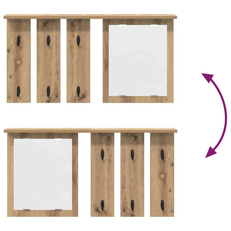 Casa si Gradina - Mobilier - Biblioteci si rafturi - Rafturi - Racator de paltoane montat pe perete cu raft Pe perete stejar artizanal - Infinity.ro