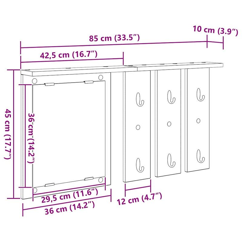 Casa si Gradina - Mobilier - Biblioteci si rafturi - Rafturi - Racator de paltoane montat pe perete cu raft Pe perete stejar artizanal - Infinity.ro