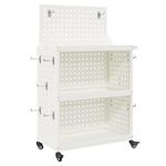 Casa si Gradina - Constructii - Depozitare, transport si protectie - Organizatoare si cutii scule - Carucior pentru unelte cu raft cu roata cu depozitare Manual Alb 65 x 35 x 111 cm Metal - Infinity.ro