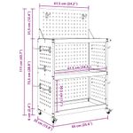 Casa si Gradina - Constructii - Depozitare, transport si protectie - Organizatoare si cutii scule - Carucior pentru unelte cu raft cu roata cu depozitare Manual Alb 65 x 35 x 111 cm Metal - Infinity.ro