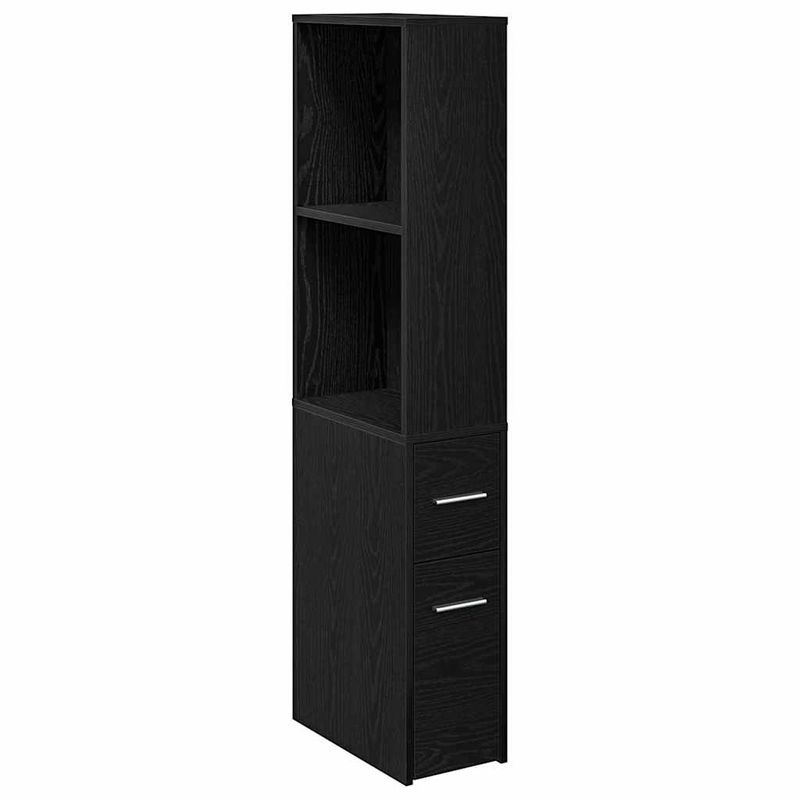 Casa si Gradina - Mobilier - Dulapuri si sifoniere - Dulapuri - Dulap Ingust pentru Baie Stejar negru 22 x 41 x 135 cm PAL - Infinity.ro