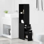 Casa si Gradina - Mobilier - Dulapuri si sifoniere - Dulapuri - Dulap Ingust pentru Baie Stejar negru 22 x 41 x 135 cm PAL - Infinity.ro