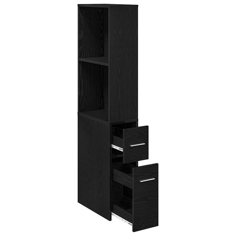 Casa si Gradina - Mobilier - Dulapuri si sifoniere - Dulapuri - Dulap Ingust pentru Baie Stejar negru 22 x 41 x 135 cm PAL - Infinity.ro
