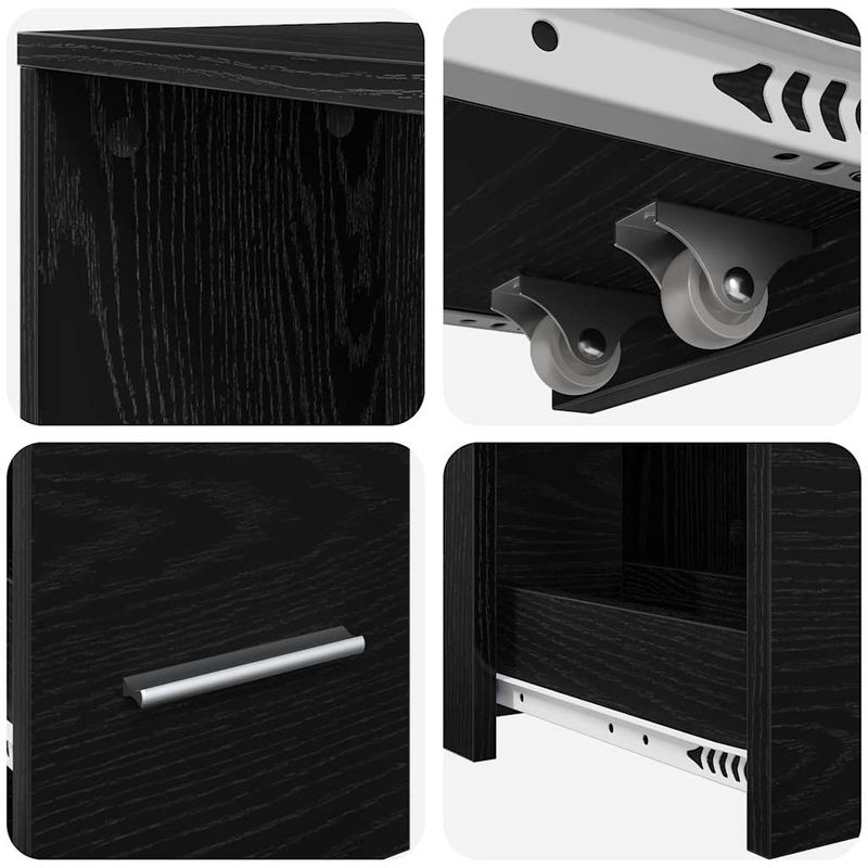 Casa si Gradina - Mobilier - Dulapuri si sifoniere - Dulapuri - Dulap Ingust pentru Baie Stejar negru 22 x 41 x 135 cm PAL - Infinity.ro