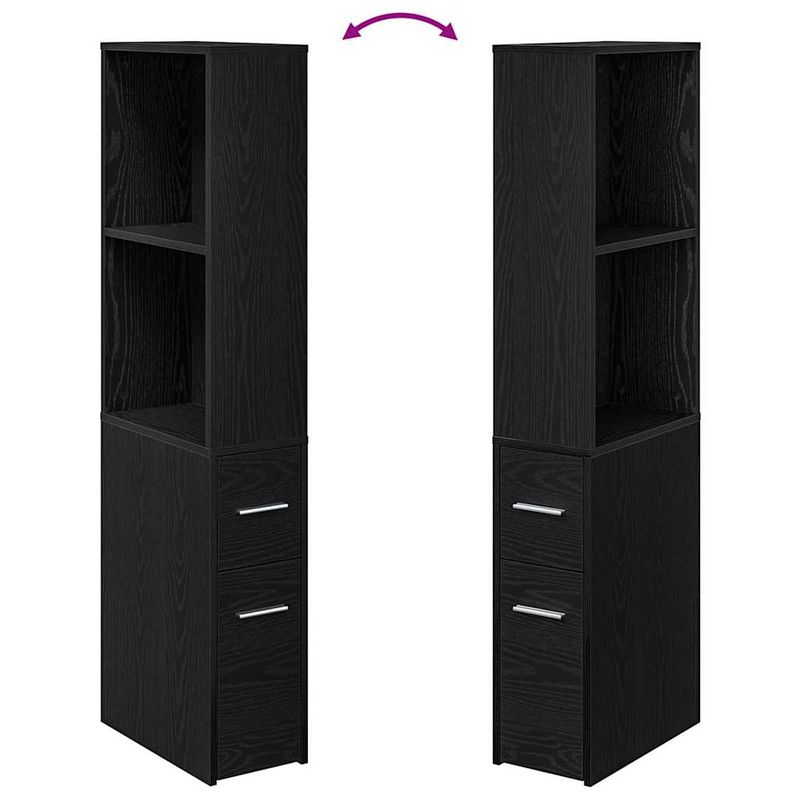 Casa si Gradina - Mobilier - Dulapuri si sifoniere - Dulapuri - Dulap Ingust pentru Baie Stejar negru 22 x 41 x 135 cm PAL - Infinity.ro