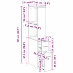 Casa si Gradina - Mobilier - Dulapuri si sifoniere - Dulapuri - Dulap Ingust pentru Baie Stejar negru 22 x 41 x 135 cm PAL - Infinity.ro