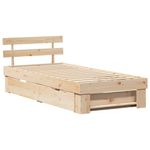 Casa si Gradina - Mobilier - Paturi si accesorii - Paturi - Cadru de pat cu sertar cu headboard cu depozitare Maro 90 x 200 cm Lemn de brad - Infinity.ro