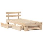 Casa si Gradina - Mobilier - Paturi si accesorii - Paturi - Cadru de pat cu sertar cu headboard cu depozitare Maro 90 x 200 cm Lemn de brad - Infinity.ro