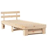 Casa si Gradina - Mobilier - Paturi si accesorii - Paturi - Cadru de pat cu sertar cu headboard cu depozitare Maro 90 x 200 cm Lemn de brad - Infinity.ro