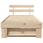 Casa si Gradina - Mobilier - Paturi si accesorii - Paturi - Cadru de pat cu sertar cu headboard cu depozitare Maro 90 x 200 cm Lemn de brad - Infinity.ro