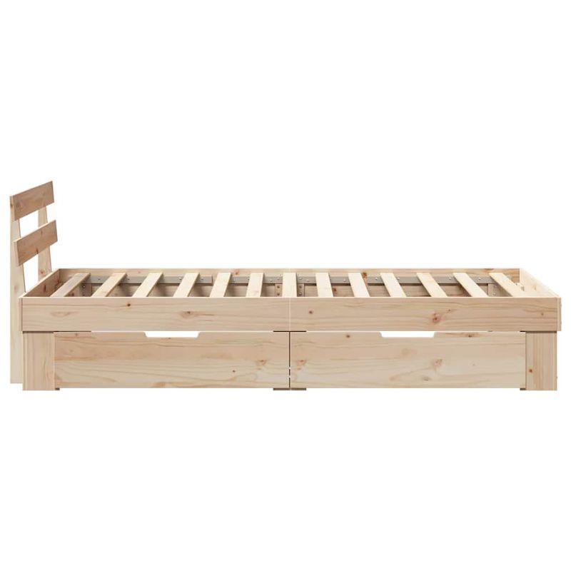 Casa si Gradina - Mobilier - Paturi si accesorii - Paturi - Cadru de pat cu sertar cu headboard cu depozitare Maro 90 x 200 cm Lemn de brad - Infinity.ro