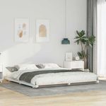 Casa si Gradina - Mobilier - Paturi si accesorii - Paturi - Cadru de pat de podea Alb 200 x 210 cm Lemn masiv de pin - Infinity.ro