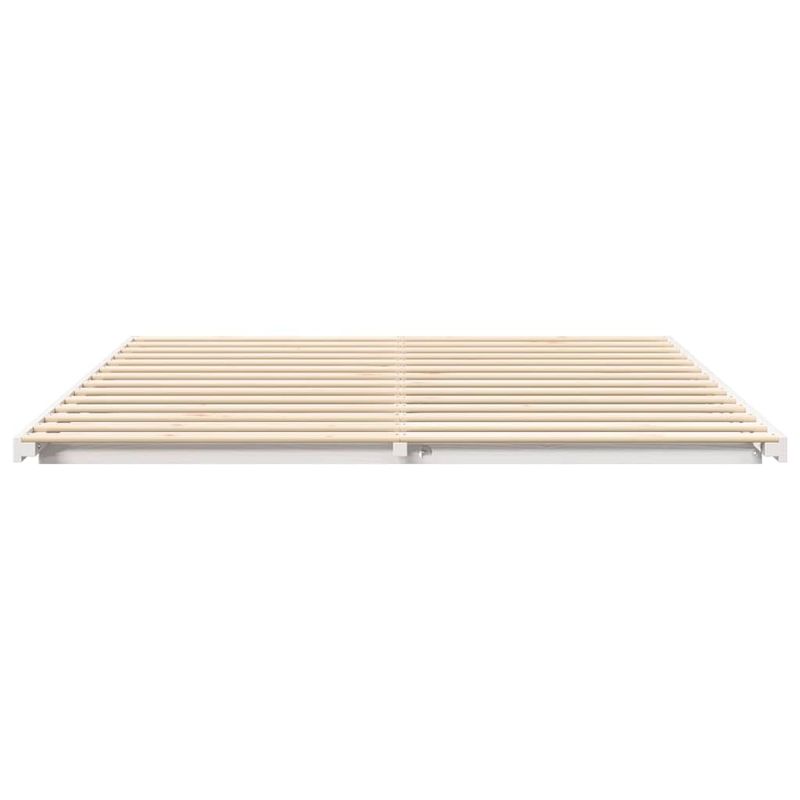 Casa si Gradina - Mobilier - Paturi si accesorii - Paturi - Cadru de pat de podea Alb 200 x 210 cm Lemn masiv de pin - Infinity.ro