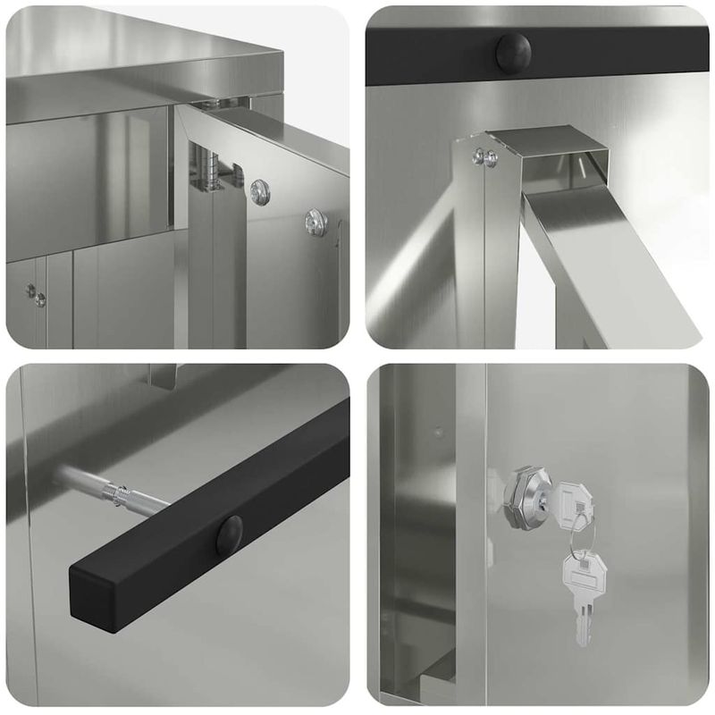 Casa si Gradina - Constructii - Depozitare, transport si protectie - Cutii postale - cutie postala Negru 30 x 23 x 55 cm Otel galvanizat - Infinity.ro