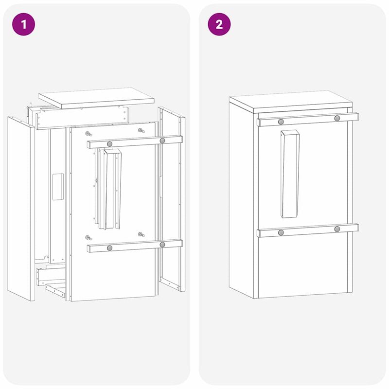Casa si Gradina - Constructii - Depozitare, transport si protectie - Cutii postale - cutie postala Negru 30 x 23 x 55 cm Otel galvanizat - Infinity.ro
