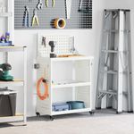 Casa si Gradina - Constructii - Depozitare, transport si protectie - Organizatoare si cutii scule - Carucior pentru unelte cu raft cu roata cu depozitare Manual Alb 65 x 35 x 111 cm Metal - Infinity.ro