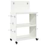 Casa si Gradina - Constructii - Depozitare, transport si protectie - Organizatoare si cutii scule - Carucior pentru unelte cu raft cu roata cu depozitare Manual Alb 65 x 35 x 111 cm Metal - Infinity.ro