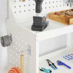 Casa si Gradina - Constructii - Depozitare, transport si protectie - Organizatoare si cutii scule - Carucior pentru unelte cu raft cu roata cu depozitare Manual Alb 65 x 35 x 111 cm Metal - Infinity.ro