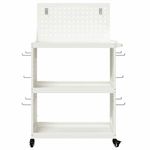 Casa si Gradina - Constructii - Depozitare, transport si protectie - Organizatoare si cutii scule - Carucior pentru unelte cu raft cu roata cu depozitare Manual Alb 65 x 35 x 111 cm Metal - Infinity.ro