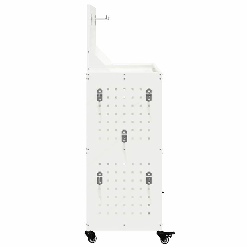 Casa si Gradina - Constructii - Depozitare, transport si protectie - Organizatoare si cutii scule - Carucior pentru unelte cu raft cu roata cu depozitare Manual Alb 65 x 35 x 111 cm Metal - Infinity.ro