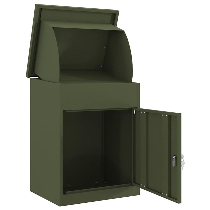 Casa si Gradina - Constructii - Depozitare, transport si protectie - Cutii postale - Cutie pentru colet Olivengrønn 44 x 35 x 59 cm Otel - Infinity.ro