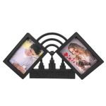 Market - Cadouri - Rame si albume foto - Rama foto dubla 10x15, Wi Fi, Negru, 746H-1 - Infinity.ro