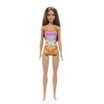 Jucarii, Copii si Bebe - Jucarii si jocuri - Papusi si accesorii - Papusi - Papusa barbie bruneta cu costum de baie inflorat - Infinity.ro