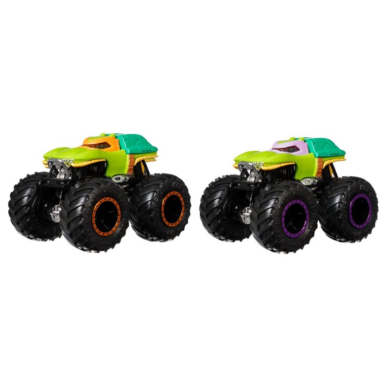 Jucarii, Copii si Bebe - Jucarii si jocuri - Vehicule si jucarii cu telecomanda - Masinute - Monster truck set 2 masini scara 1 la 64 michelangelo si donatello - Infinity.ro