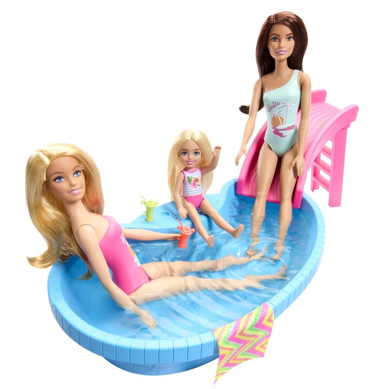 Jucarii, Copii si Bebe - Jucarii si jocuri - Papusi si accesorii - Papusi - Barbie set papusa barbie blonda si piscina - Infinity.ro