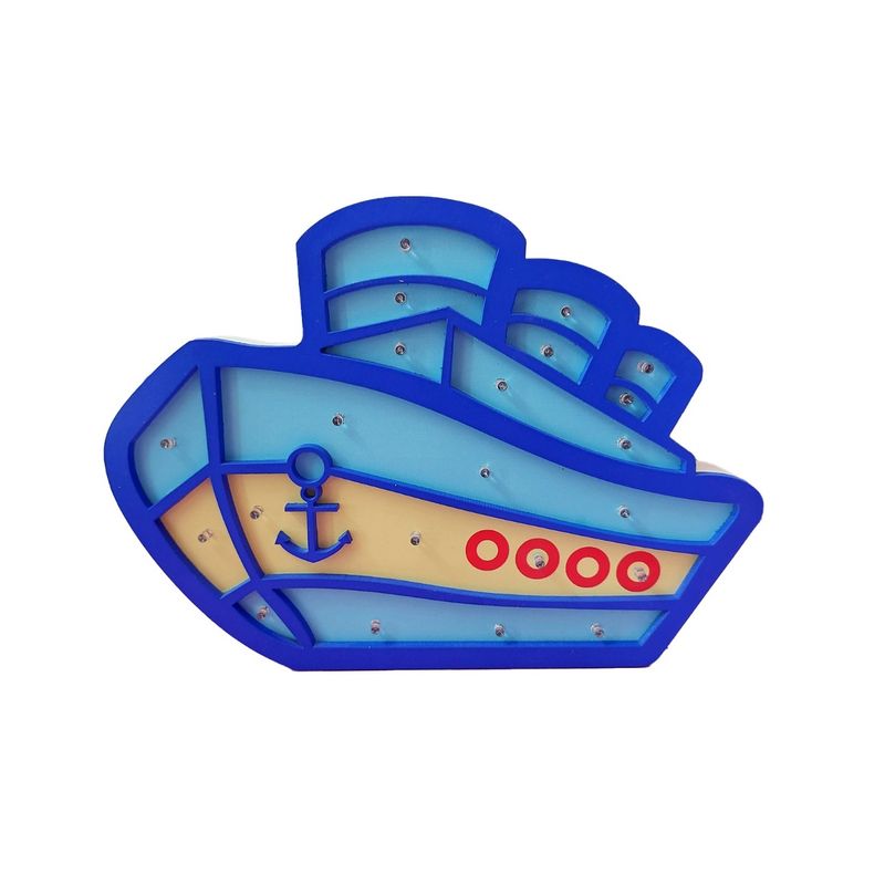 Casa si Gradina - Corpuri si surse de iluminat - Veioze si lampi - Veioze - Lampa de veghe cu leduri, In forma de Nava, 29 cm, 6818-9B - Infinity.ro