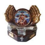 Casa si Gradina - Decoratiuni - Aromaterapie si lumanari - Suporturi lumanari - Candela cu doua maini, Maica Domnului, 21 cm, GXL018 - Infinity.ro