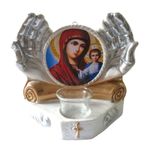 Casa si Gradina - Decoratiuni - Aromaterapie si lumanari - Lumanari si candele - Candela cu doua maini, Maica Domnului, 21 cm, GXL015 - Infinity.ro