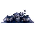 Casa si Gradina - Decoratiuni - Aromaterapie si lumanari - Suporturi lumanari - Suport lumanari, Set 2 candele din lemn, elefant si farfurie, 552GX - Infinity.ro