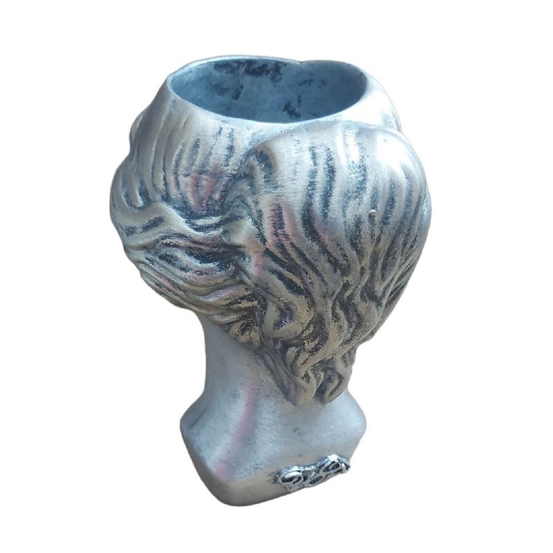 Casa si Gradina - Decoratiuni - Obiecte decorative - Vaze si boluri decorative - Vaza decorativa, Bust femeie, Vintage Gri, 23 cm, 356309DV - Infinity.ro