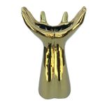 Casa si Gradina - Decoratiuni - Obiecte decorative - Vaze si boluri decorative - Vaza decorativa maini deschise din ceramica eleganta, 23 cm, Auriu, 790H - Infinity.ro