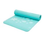 Sport si Outdoor - Fitness - Accesorii fitness - Saltele fitness - Saltea pentru yoga, fitness, aerobic, din spuma, cu Model Floral, 180x60x0.6cm, Turcoaz - Infinity.ro