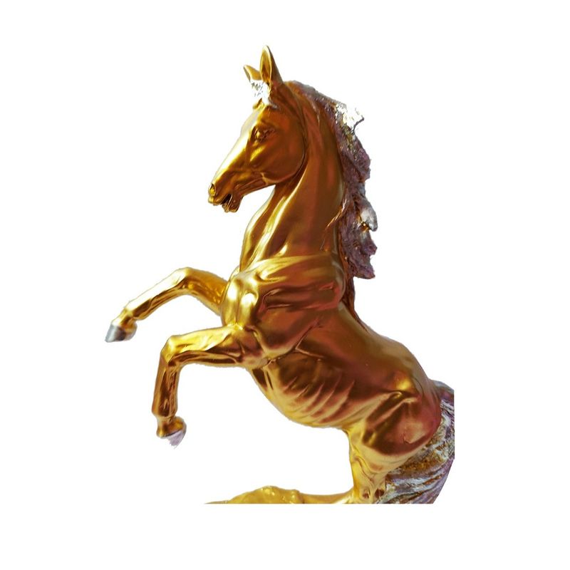 Casa si Gradina - Decoratiuni - Obiecte decorative - Accesorii decorative - Statueta in forma de Cal, Auriu, 35 cm, TZ543A - Infinity.ro