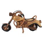 Casa si Gradina - Decoratiuni - Obiecte decorative - Accesorii decorative - Statueta decorativa in forma de motocicleta din lemn, Maro, 40 cm, 55ST - Infinity.ro