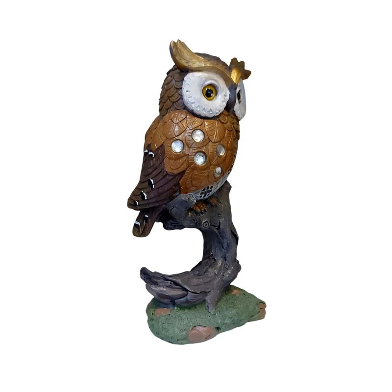 Casa si Gradina - Decoratiuni - Obiecte decorative - Accesorii decorative - Statueta decorativa, Bufnita pe o creanga, Maro, 18 cm, W8330-1 - Infinity.ro