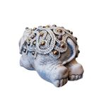 Casa si Gradina - Decoratiuni - Obiecte decorative - Accesorii decorative - Statueta decorativa, Elefant cu perle, Gri, 14 cm, DVSAS072 - Infinity.ro