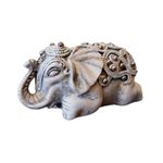 Casa si Gradina - Decoratiuni - Obiecte decorative - Accesorii decorative - Statueta decorativa, Elefant cu perle, Gri, 14 cm, DVSAS072 - Infinity.ro