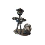 Casa si Gradina - Decoratiuni - Obiecte decorative - Accesorii decorative - Ornament decorativ, Muzicant din metal cu suport de pixuri, Nergu, 18 cm, 356-5DX - Infinity.ro