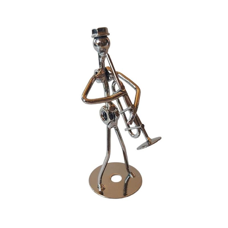 Casa si Gradina - Decoratiuni - Obiecte decorative - Accesorii decorative - Ornament decorativ, Muzicant din metal, Nergu, 13 cm, 356XD-5 - Infinity.ro
